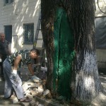 3- начало закладки кирпичем